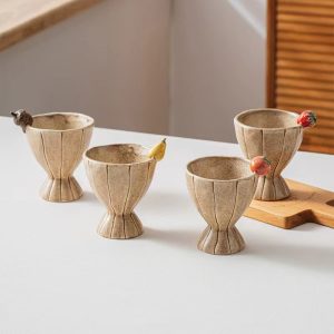 PG Handmade Rustic Fruit Accent Ceramic Coffee Mug Collection