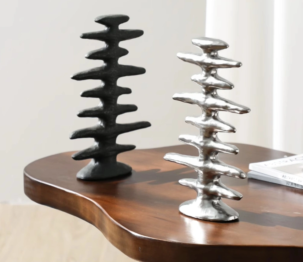 Modern minimalist abstract art fishbone ceramic ornament, hotel showroom TV cabinet, study room home decoration.