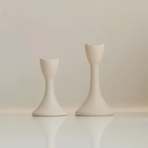Modern Instagram-worthy ceramic candlestick, a decorative piece for home, living room, or tabletop.