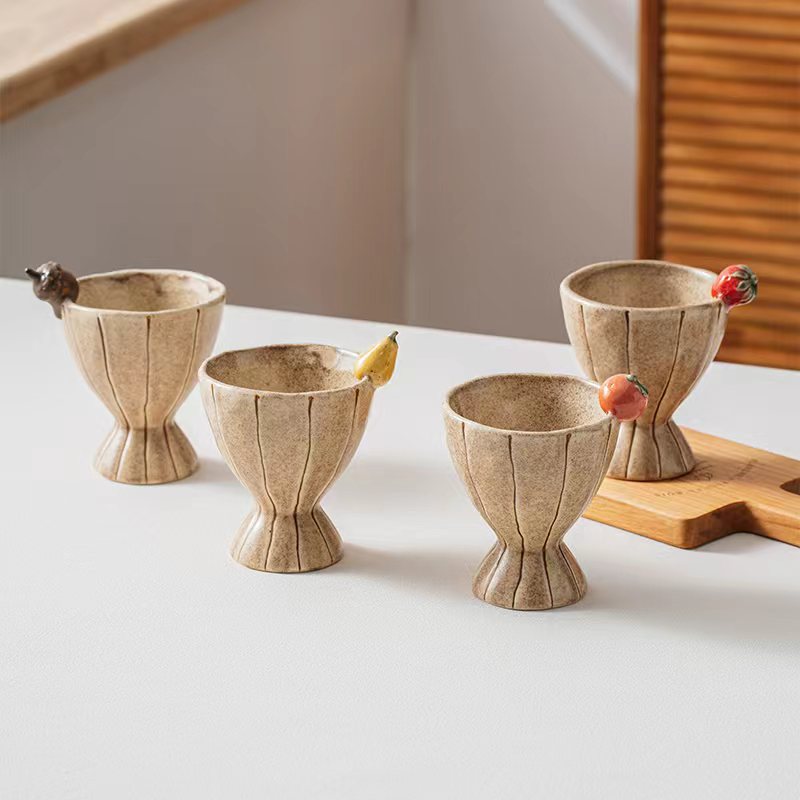 PG Handmade Rustic Fruit Accent Ceramic Coffee Mug Collection