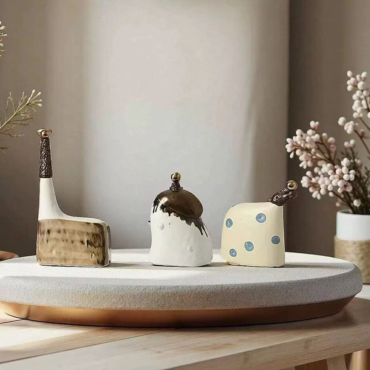Modern art creative irregular glazed ceramic ornaments, light luxury home furnishings, entryway, model room soft furnishings, decorative crafts. - Image 2