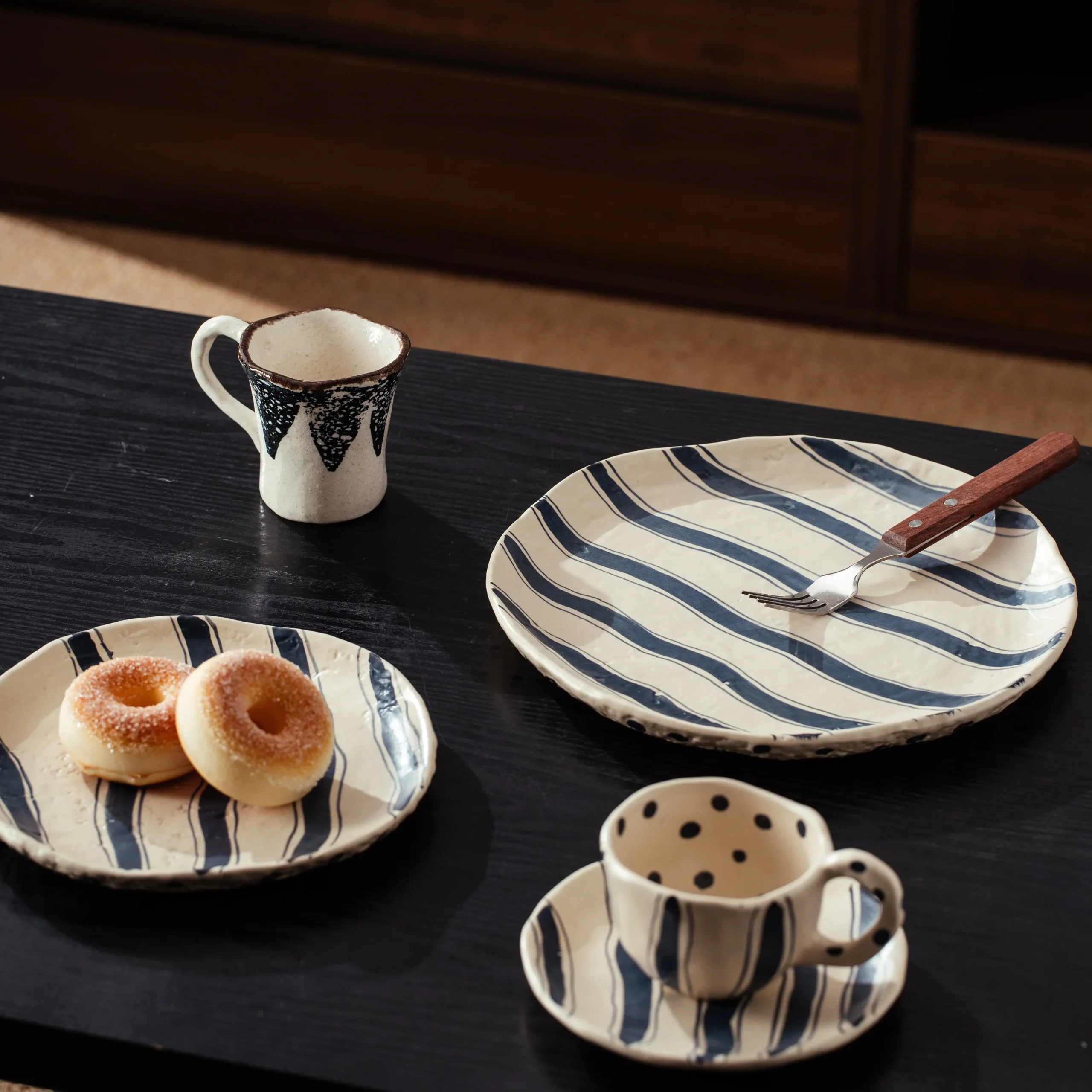 Embossed Floral Gold Handle Ceramic Tableware Collection - Image 6