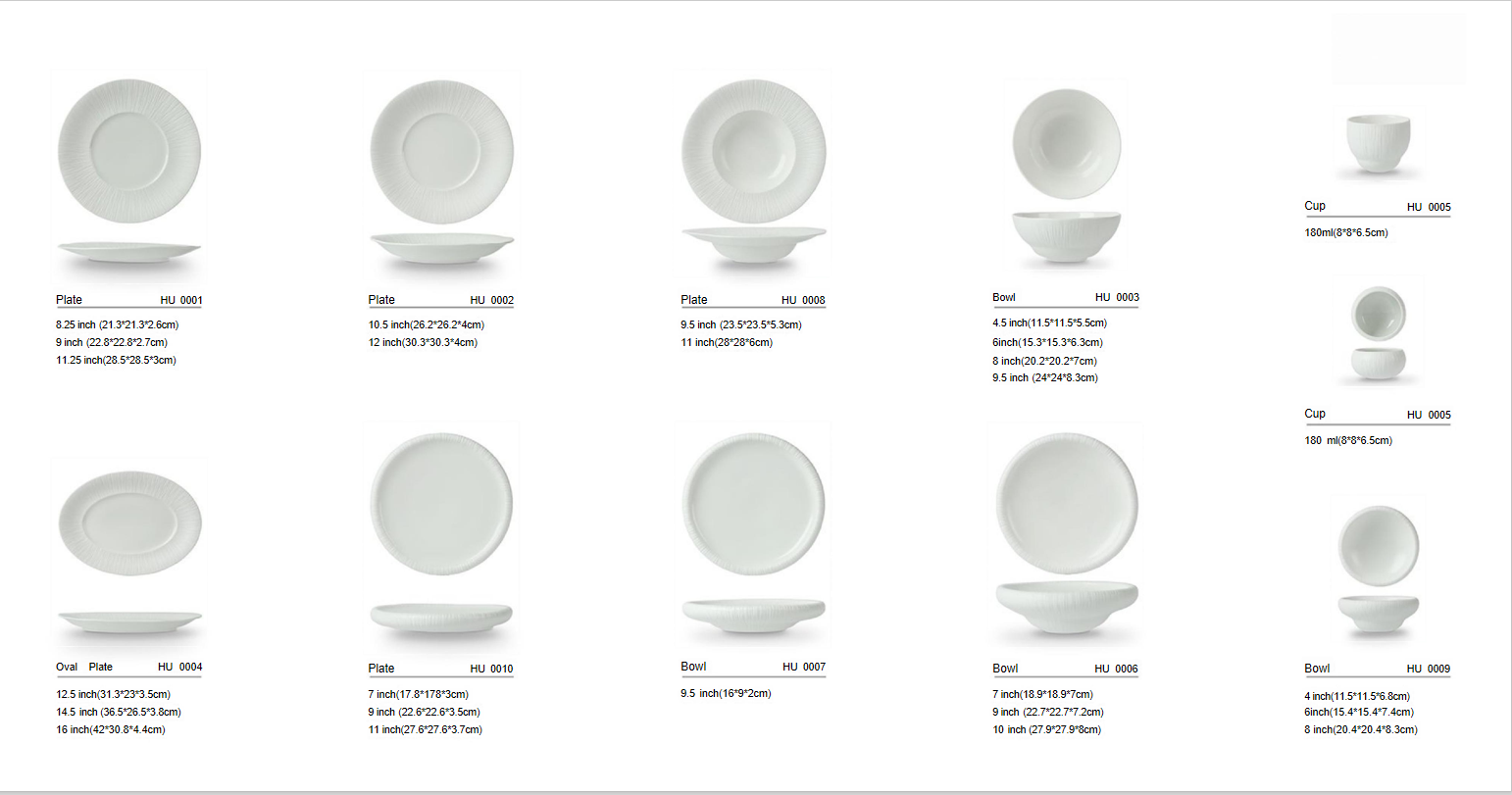 Minimalist Textured White Ceramic Tableware Set - Image 2