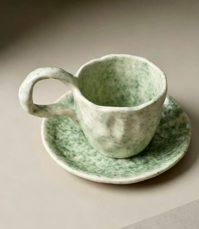 Kiln Faded Blue-Green Glaze Handmade Ceramic Mug Collection - Image 3