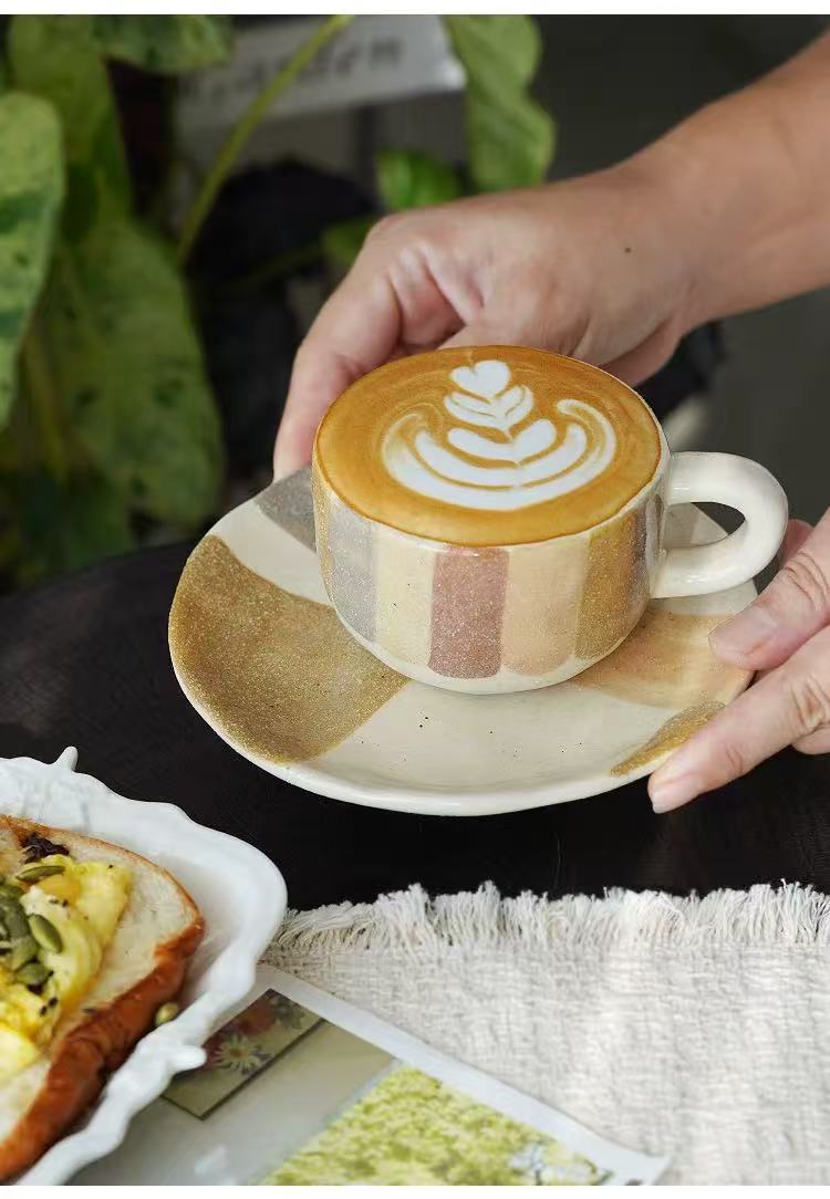Earth Tone Color Block Kiln Glaze Handmade Ceramic Tableware Collection - Image 4