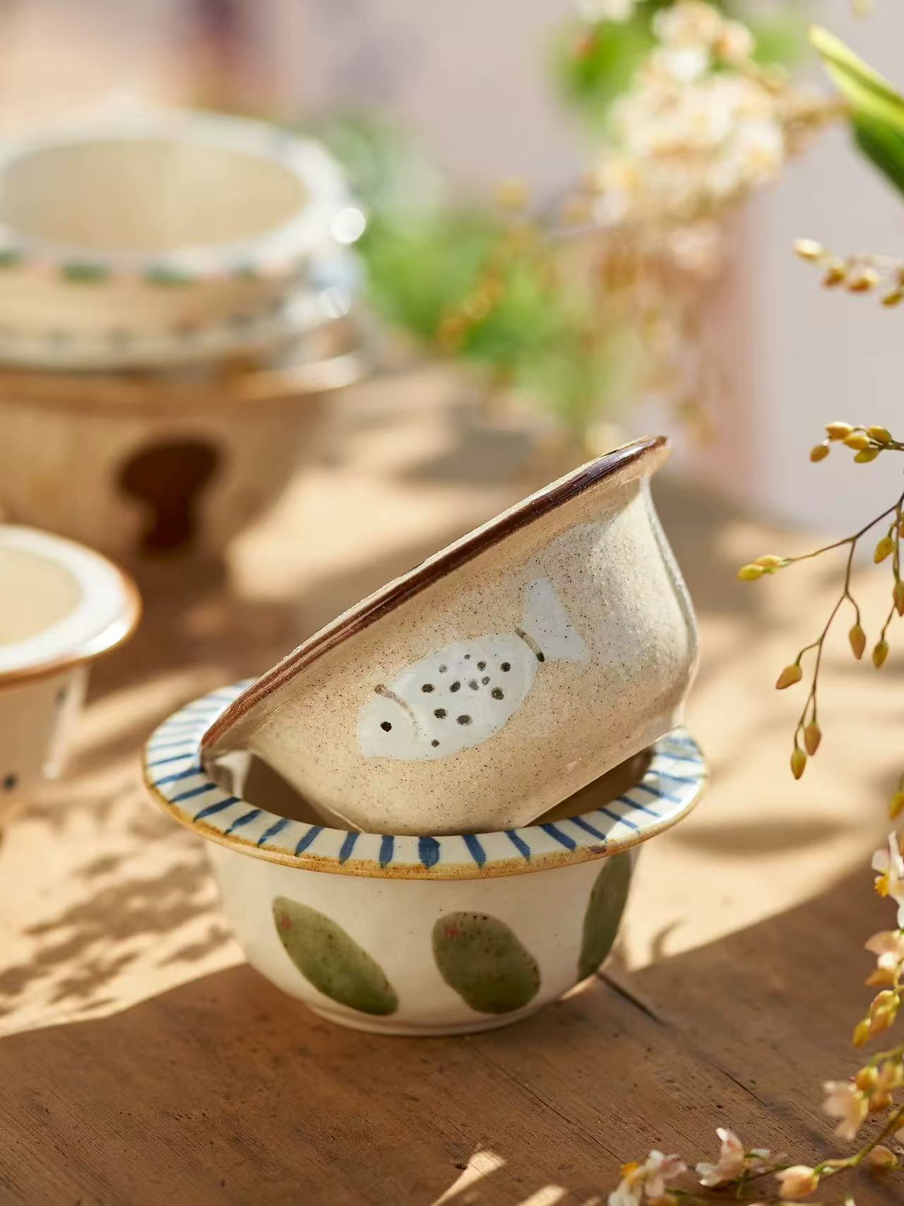 Handmade Sandy Clay Multi-Style Small Tableware Set - Image 4