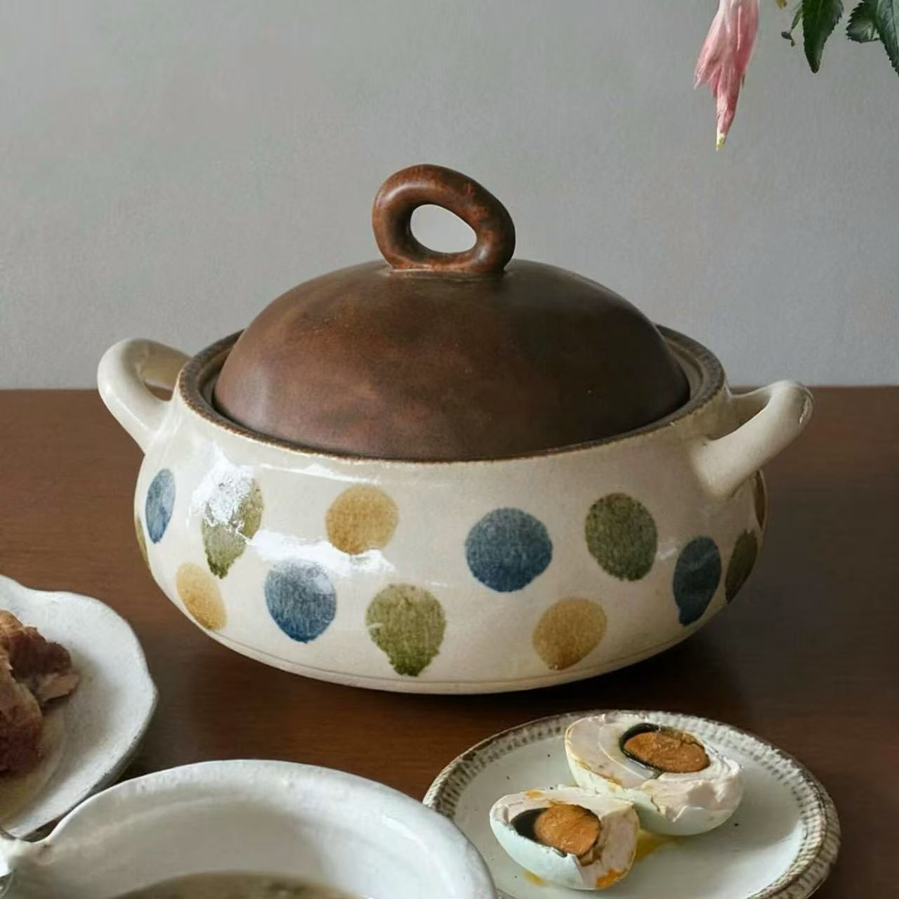 Hand-Drawn Ceramic Casserole Pot Set - Image 5